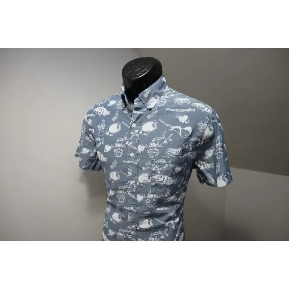 J Crew Button Up Dress Shirt Hawaiian Casual Short Sleeve Pocket‎ Mens Sz Small